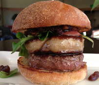 Wagyu Beef Sliders, Foie Gras, Duck Bacon and Condiments